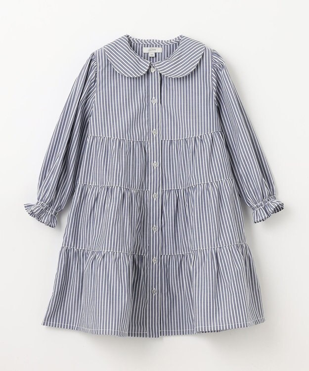 ANY KIDS ストライプ シャツ ワンピース ブルーストライプ