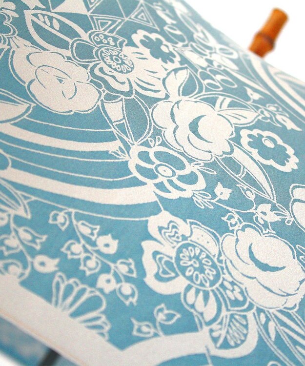 槇田商店 Kirie 更紗 レイクブルー 折りたたみ傘 深緑