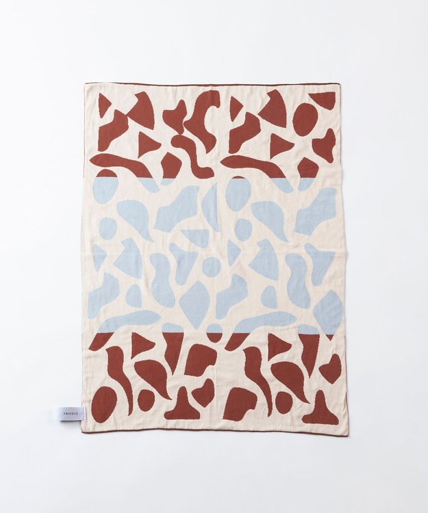 TRICOTE 【リバーシブル】コラージュ柄ニットブランケット 87BROWN