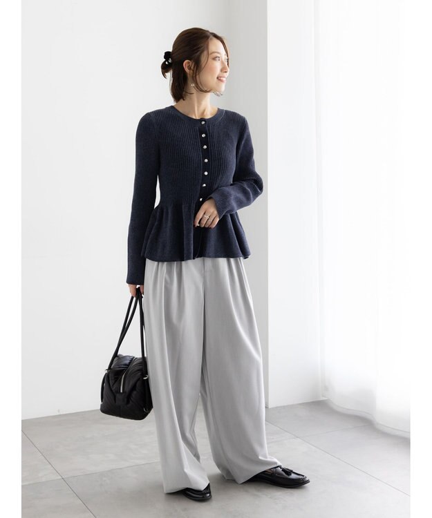 Te chichi モールペプラム2WAYニット チャコールグレー