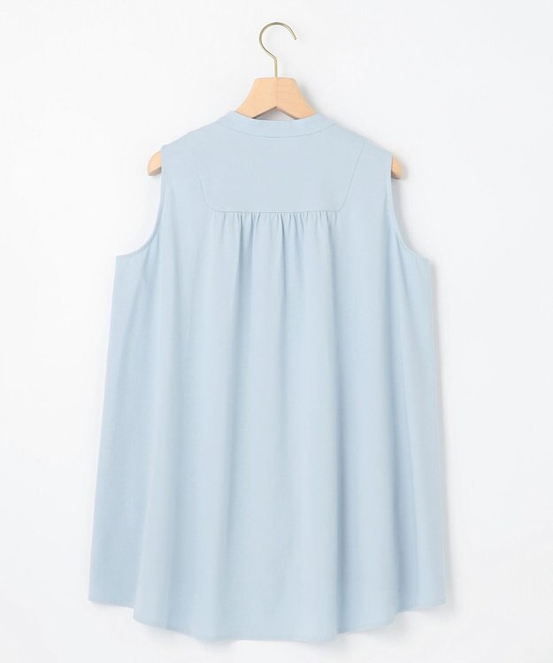 組曲 【洗える】ブラウスライクジャージーノースリーブ カットソー サックスブルー系