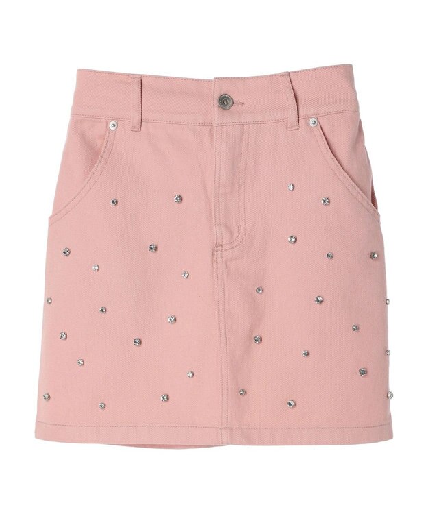 earth music&ecology ビジューデニムミニスカート Pink