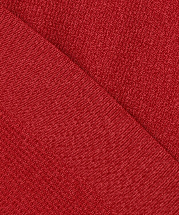 ANY SIS 【UVカット・洗える】リンクスバイカラー カーディガン レッド×ライトベージュ