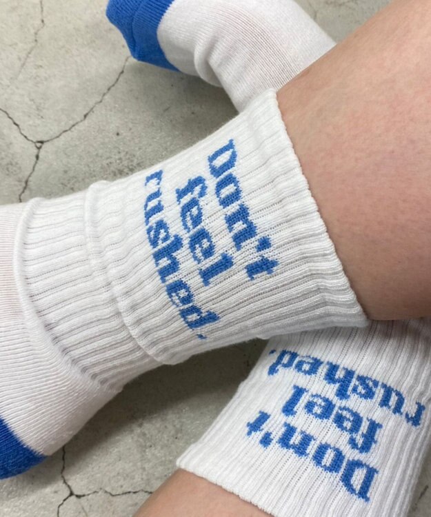 WEGO カラーロゴリブソックス ブルー