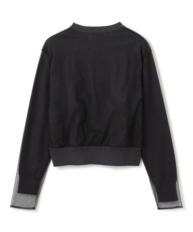 BEIGE， 【洗える】MYRTLE / チュールレイヤードクルーネックトップス Slate