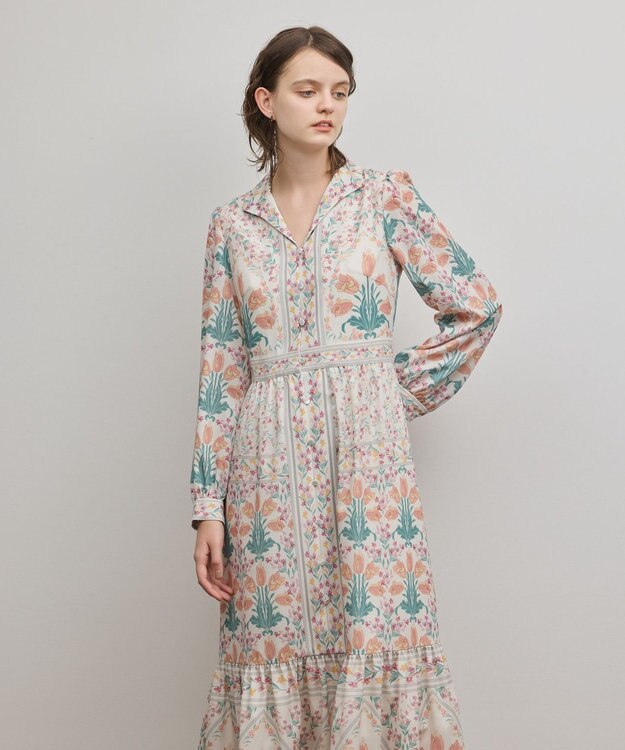 GRACE CONTINENTAL フラワーパターンプリントワンピース キナリ