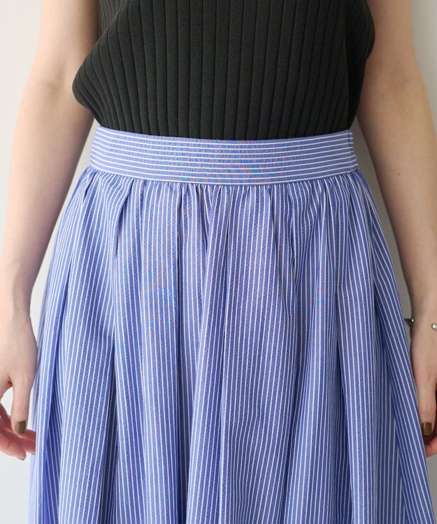 YECCA VECCA タックフレアスカート Stripe
