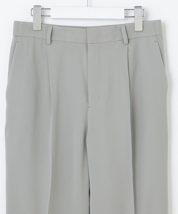 自由区 【XSサイズ～/洗える】ダブルフェイススーティング テーパードパンツ セージ