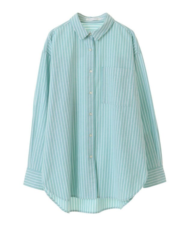 AMERICAN HOLIC ＵＶカットリサイクルコットンオックスシャツ Stripe Green