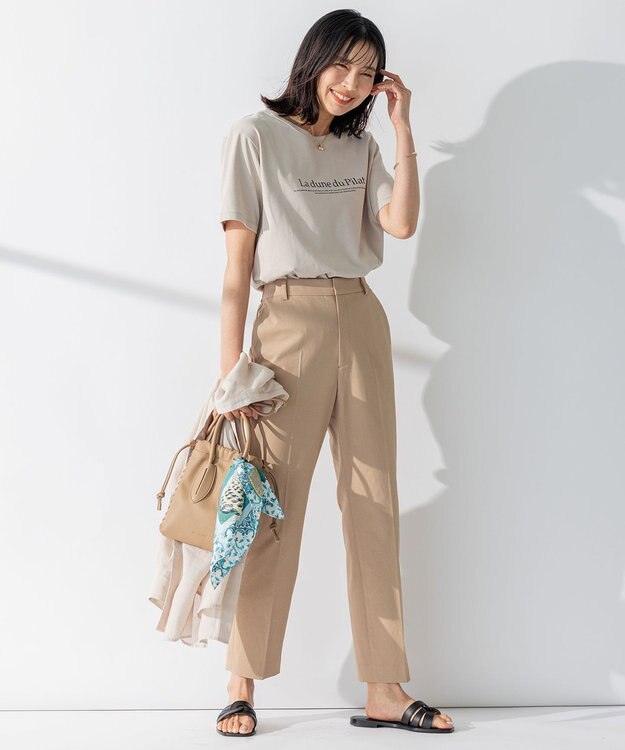 23区 L 【洗える】Pilat ロゴ Tシャツ ベージュ系