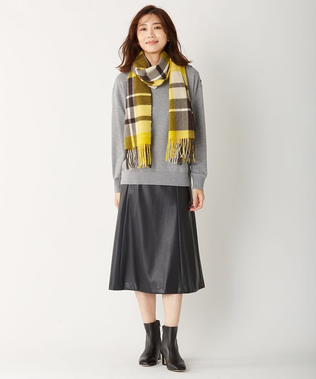 J.PRESS LADIES 【WEB限定・洗える】BARTOLOZZI ポリエステルレザーII スカート ブラック系