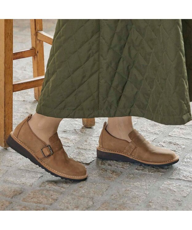 ing <ing>【サスティナブル】シングルモンクスリッポン キャメルヌバック