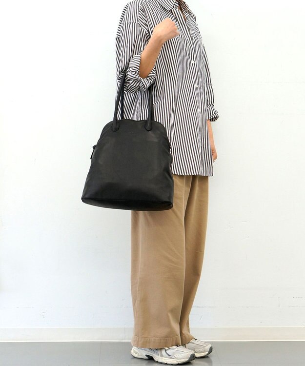 FOLNA RD ソフトレザーブガッティボストンバッグL-SIZE ブラック