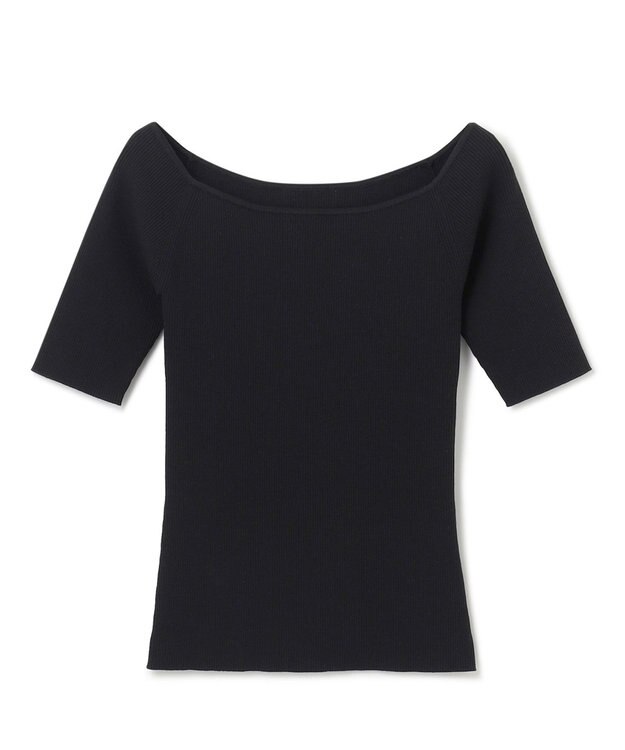 uncrave 【ご好評につき追加生産】ドライタッチ ニット オフショル トップス（uncrave WHITE） ブラック