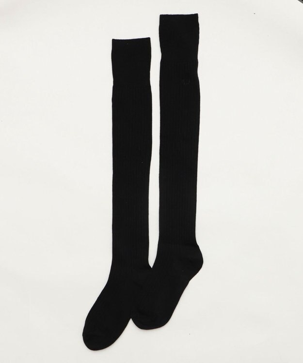 WEGO 切替リブニーハイソックス ブラック