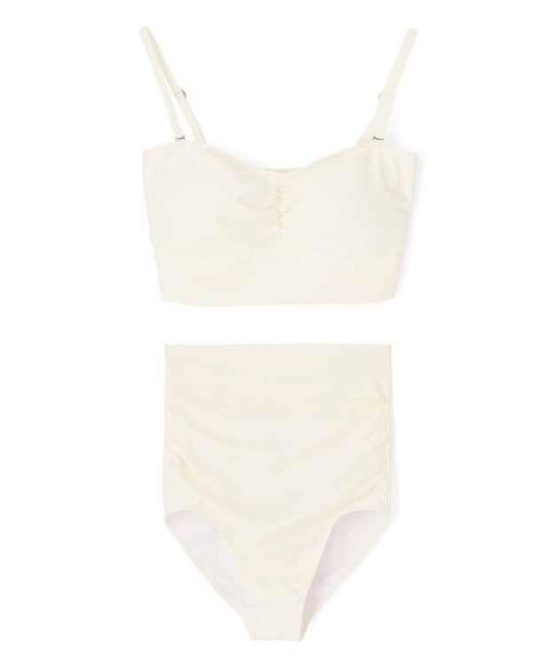 San-ai Resort（三愛水着楽園） パフスリーブトップス付き3点セット水着　9M　【San-ai Resort（サンアイリゾート）】 ホワイト