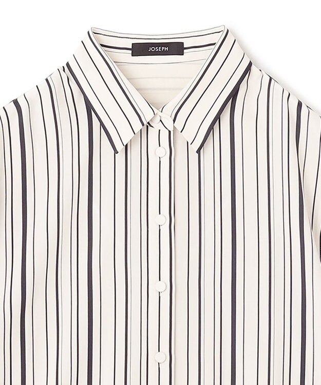 JOSEPH シルクアニメーション　ブラウス Oyster White/ Black