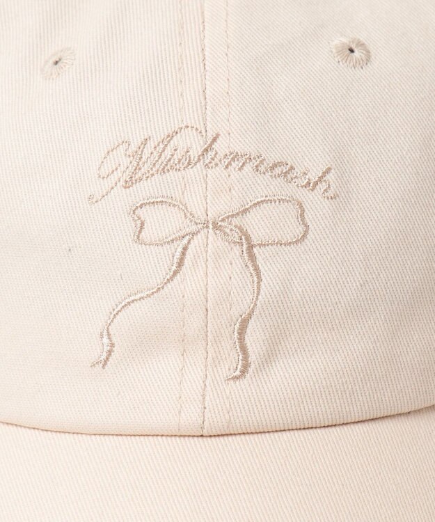 WEGO フロントバック刺繍キャップ オフホワイト