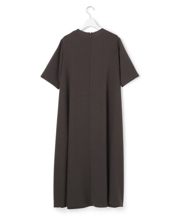 23区 S ストレッチジョーゼット フレアワンピース ダークブラウン系