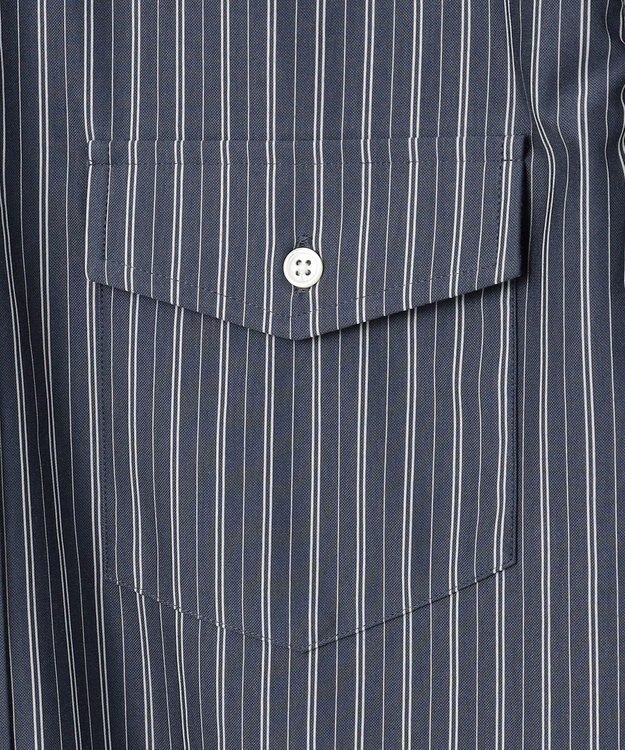 J.PRESS MEN KANEMASA マルチストライプジャージ シャツ ネイビー系1