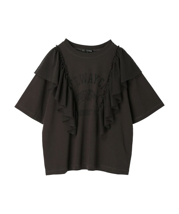 Green Parks ・ＳＵＧＡＲ　ＳＰＯＯＮ　カレッジｐｔラッフルＴシャツ Charcoal Gray