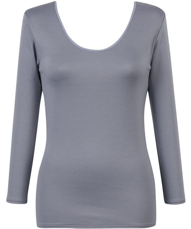 Wing あったかインナー 綿100％(肌側) 軽い シルクプロテイン加工 8分袖 長袖 秋 冬 EL2850 ウイング／ワコール グレー