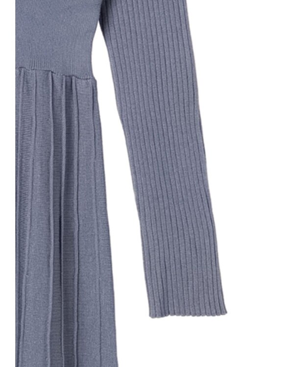 earth music&ecology ショルダーフリルニットワンピース Blue