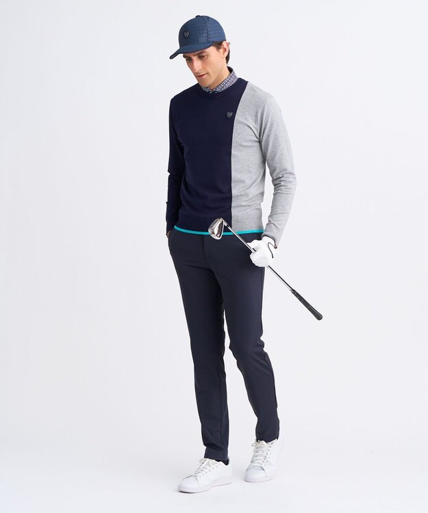 23区GOLF 【MEN】ハイゲージスムースパンツ ストレッチ ネイビー系