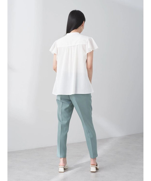 earth music&ecology ギャザーフレンチスリーブブラウス Off White