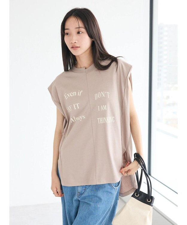 CRAFT STANDARD BOUTIQUE リメイクロゴノースリーブTee Pink Beige