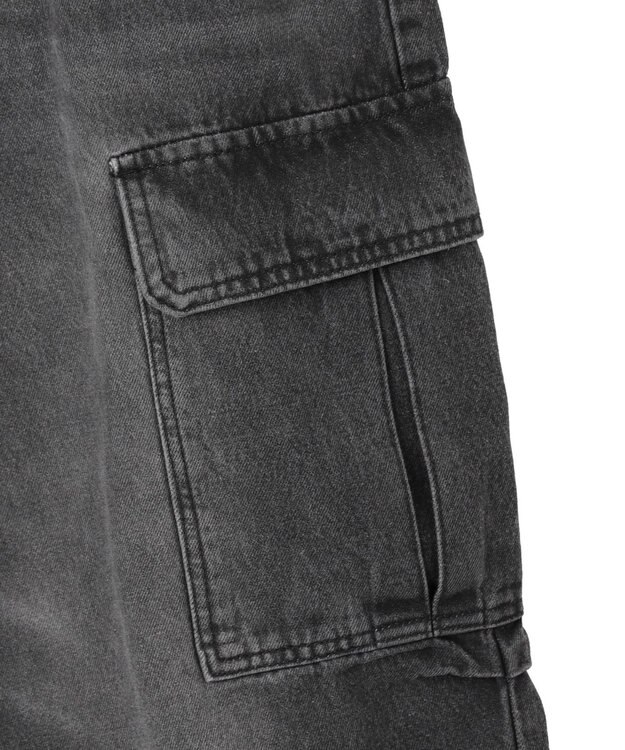 WEGO ヴィンテージウォッシュバギーカーゴパンツ ブラック