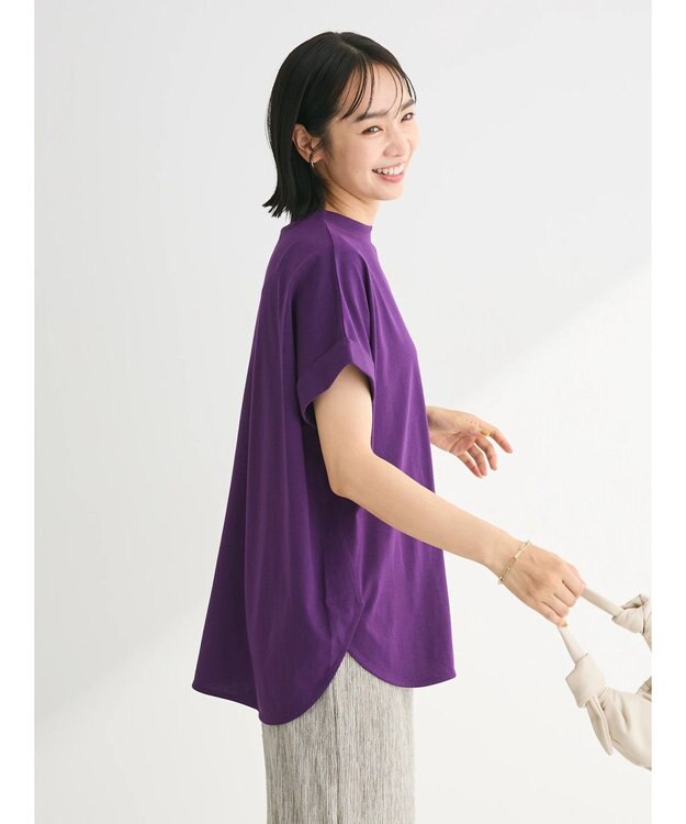 Green Parks 汗染み防止プチハイネックプルオーバー Purple