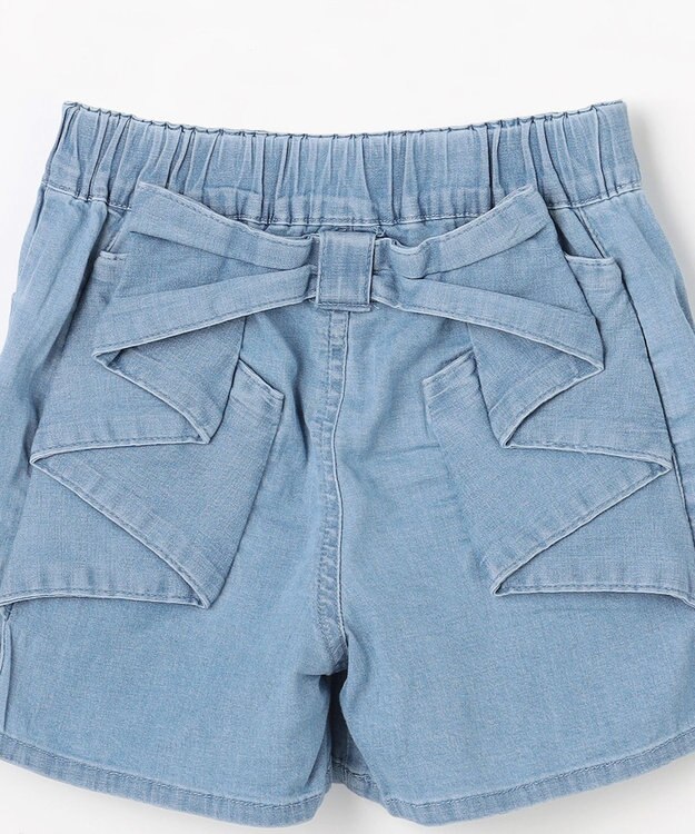 ANY KIDS 【洗濯機可能】バックリボン ショートパンツ ブルー