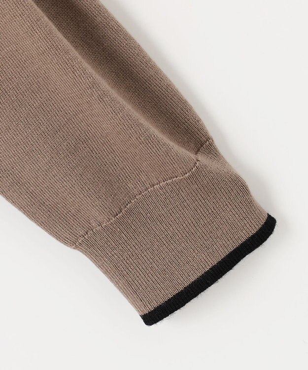 J.PRESS LADIES L 【洗える】トリムツイン ニット モカ系