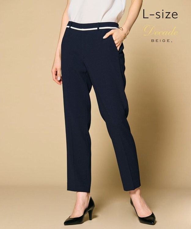 BEIGE， 【Lsize・セットアップ対応】CINDY / クロップドパンツ Navy x White