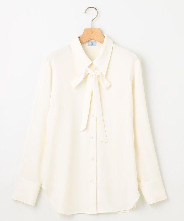 組曲 ポインテッドカラーボウタイ ブラウス アイボリー系