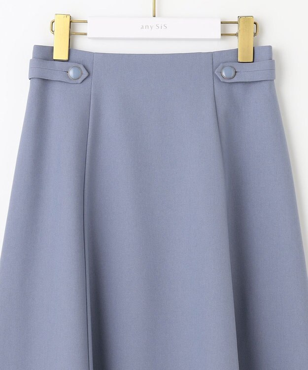 ANY SIS 【AIコラボ】サイドボタンフレア スカート ライトブルー