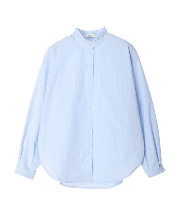 earth music&ecology Ｔ／Ｃ　スタンドフリルブラウス Sax