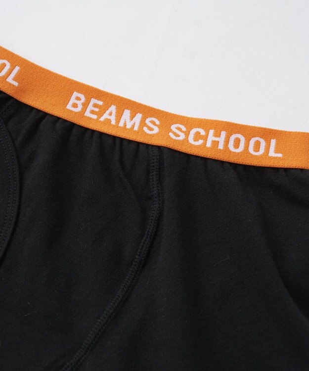 BEAMS SCHOOL ボーイズボクサーパンツ2枚セット ブラック×オレンジ