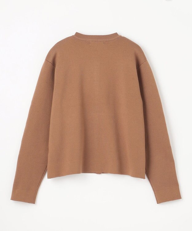 ANY 【UVカット・洗濯機可】クロップド丈スナップカーディガン キャメル