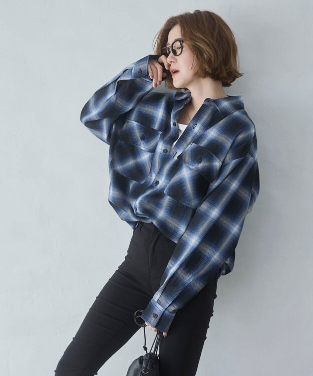 WEGO 【ユニセックス着用ITEM/SMLサイズ展開】オンブレチェックシャツ（LS） 柄5