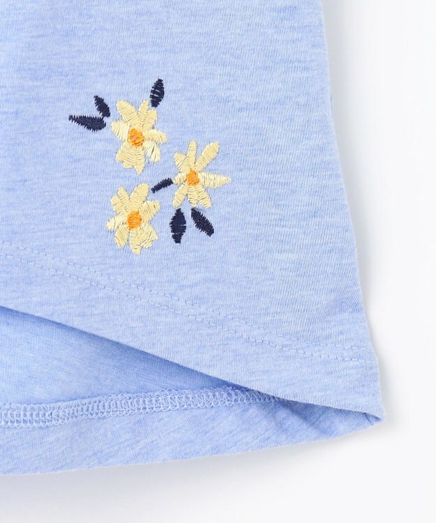 組曲 KIDS 【100㎝】フラワーエンブロイダリー チュニック サックスブルー