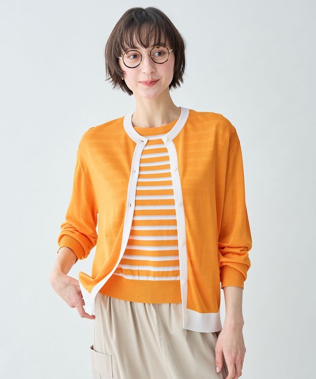 ANY ツインニットセット（ノースリーブニット＋カーディガン） マリーゴールド