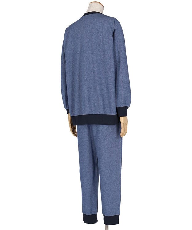 ワコール／睡眠科学 メンズ パジャマ 長袖 長ズボン 綿混(本体) ここちよく眠れる 寝返りしやすい YGX599 睡眠科学／ワコール ブルー