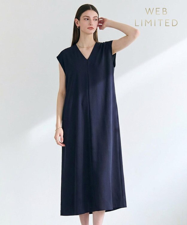 BEIGE， VIRGILE / Vネックリラックスワンピース Navy