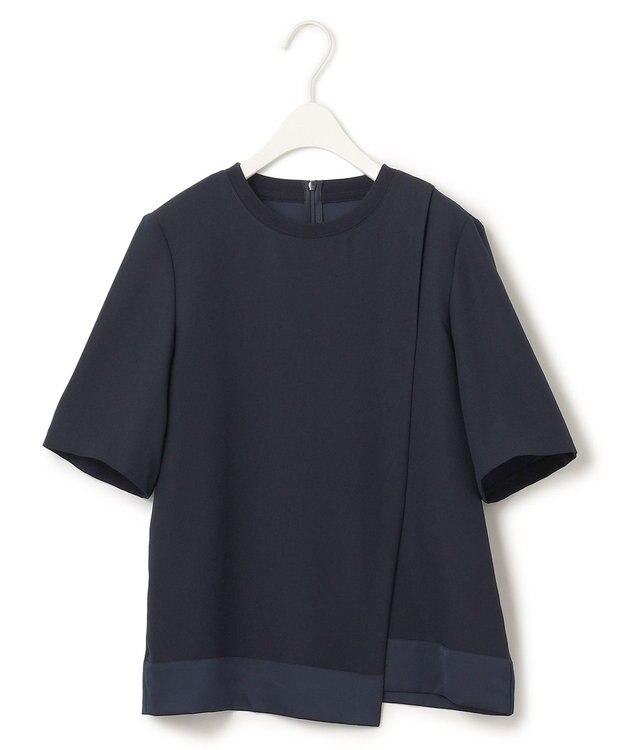 ICB L 【新色追加・接触冷感・UVケア・速乾・洗える】 FluidBackSatin Tブラウス ネイビー系