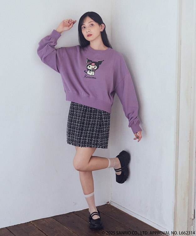 earth music&ecology マイメロディ＆クロミ／ｅａｒｔｈ　レトロアートスウェット Purple