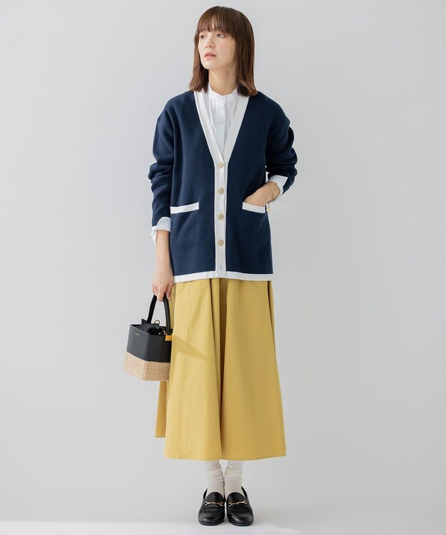 23区 【洗える】CANCLINI バンドカラー シャツ ホワイト系