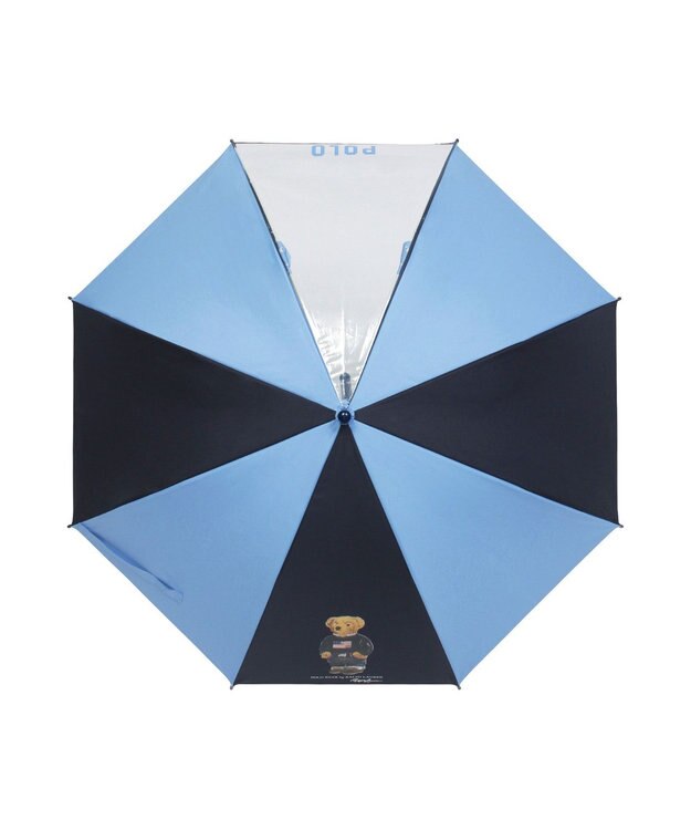 MOONBAT 【キッズ】POLO RALPH LAUREN（ポロ ラルフローレン）ポロベア 晴雨兼用 長傘 カラーコンビ ビニール窓 サックスブルー