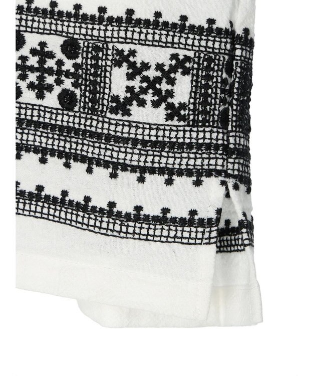 CRAFT STANDARD BOUTIQUE パネル刺繍開襟シャツ Off White